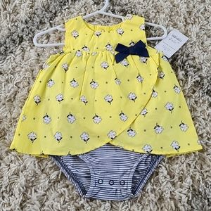 Carter's Blue + Yellow Floral Dress Size 6M